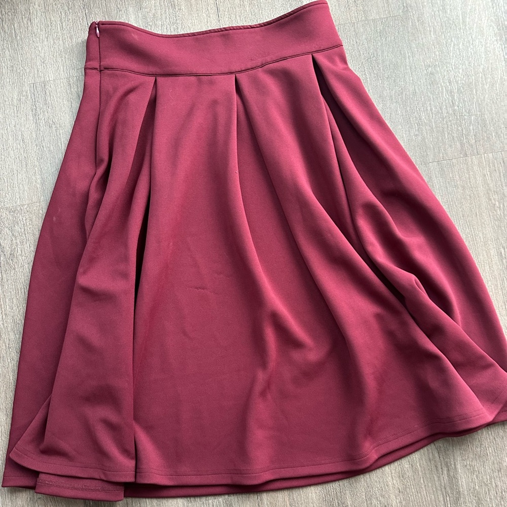 NWOT SHEIN Burgundy MIDI Skirt For Women Size L